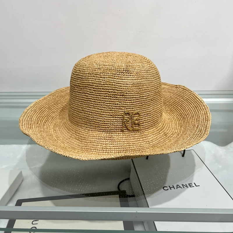 Raffi straw hat for women sunhat summer sun protection hat beach large brim foldable straw hat female