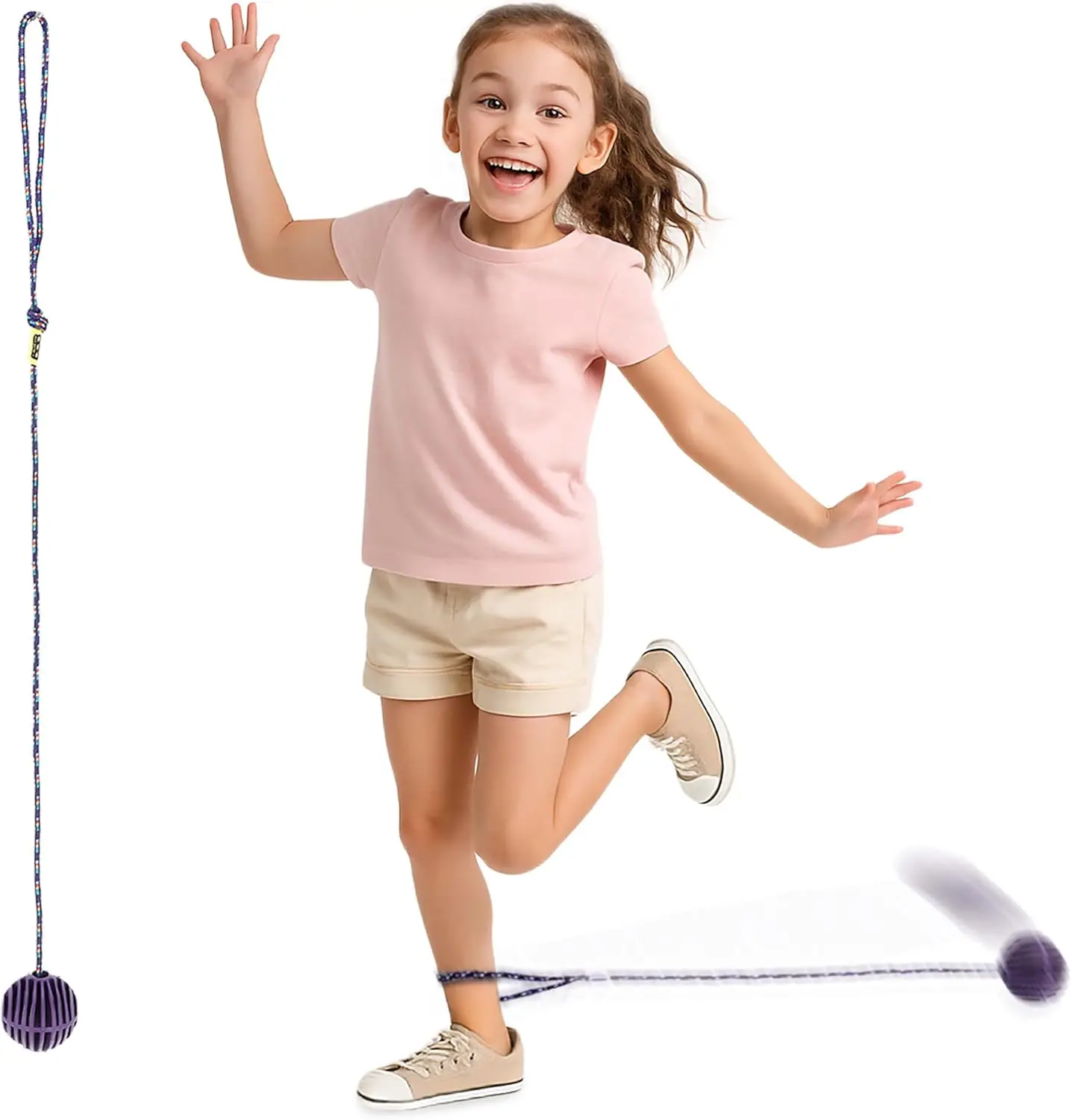 Just Jump It Original Retro Tobillera Skipper Jump Ball Juguete para saltar y saltar para hacer ejercicio y agilidad para mayores de 4 años - Púrpura