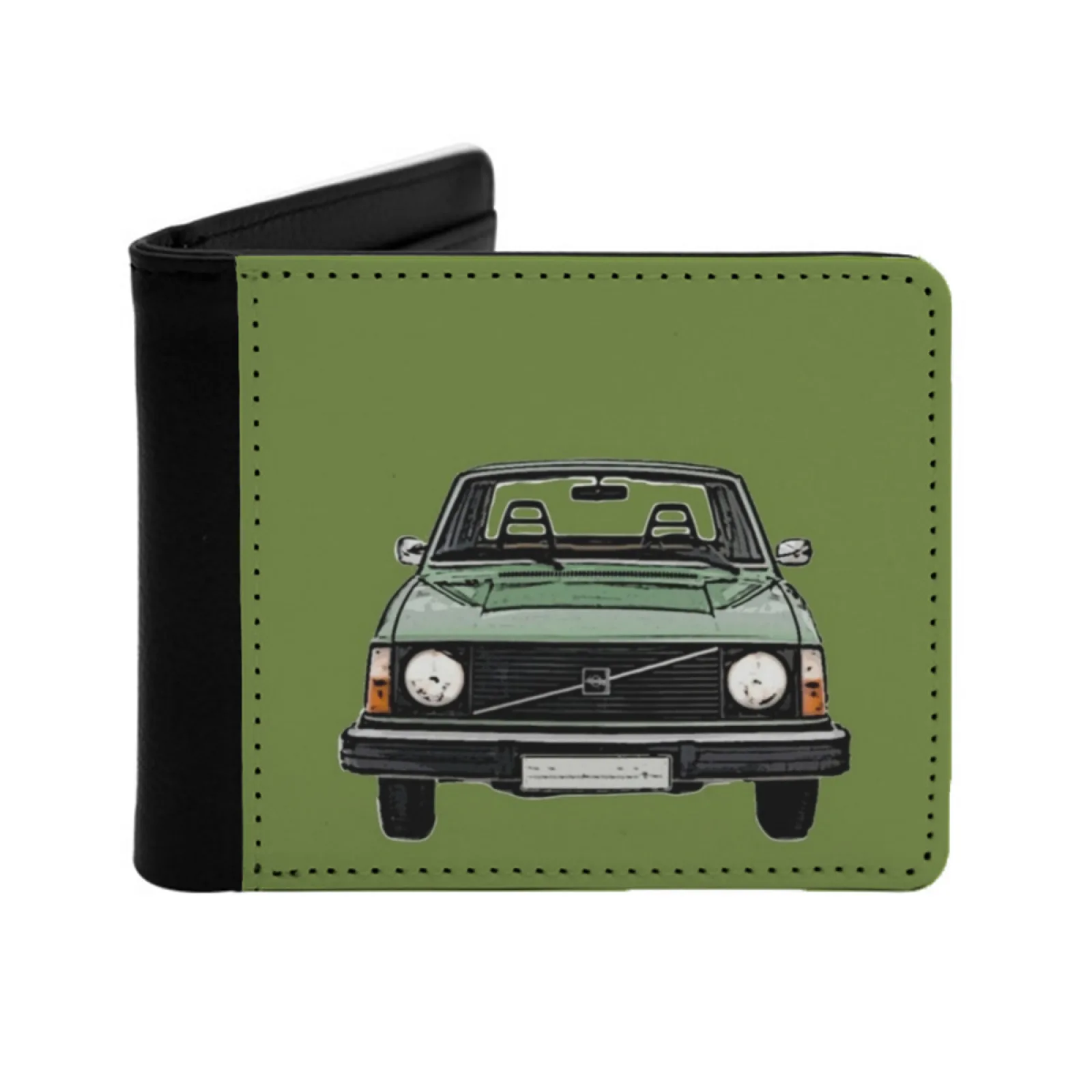 244 Men Leather Wallet Credit Card/Id Holders Inserts Money Bag Male Short Purses 240 244 245 Cars Fish Crack Personalized