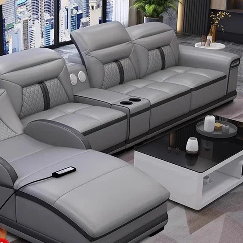 Modern Designer Living Room Sofas Recliner Couch Relaxing Multifunctional Sofa Modern Leather Sillon Cama Lounge Suite Furniture