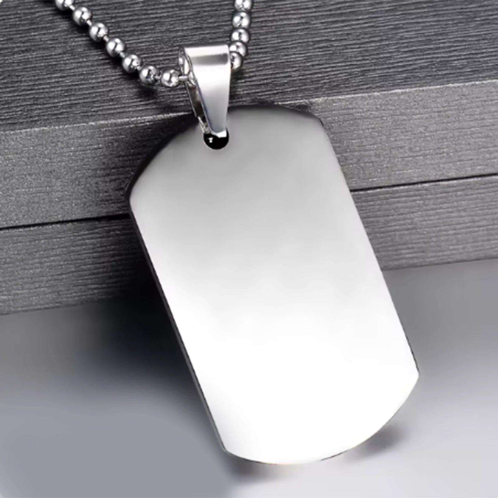 Hochglanzpolierte Erkennungsmarken-Halskette für Männer, Edelstahl, blanko, Militär-Armee-ID-Tag, doppelte Erkennungsmarke, baumelnde Anhänger-Halskette – Detail 6