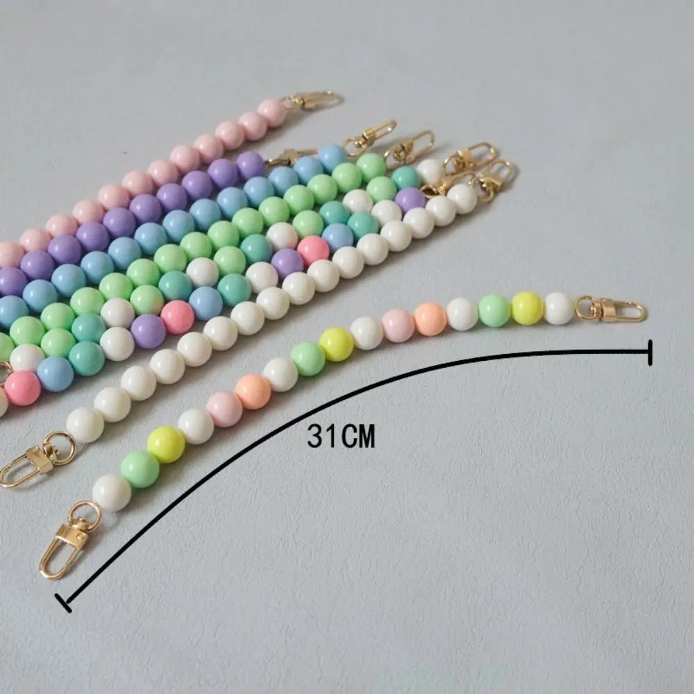 Colored Bead Handbag Chain Replaceable Bag Parts Accessories Handbag Strap Resin Phone Case Accessories Handcrafted Wristband