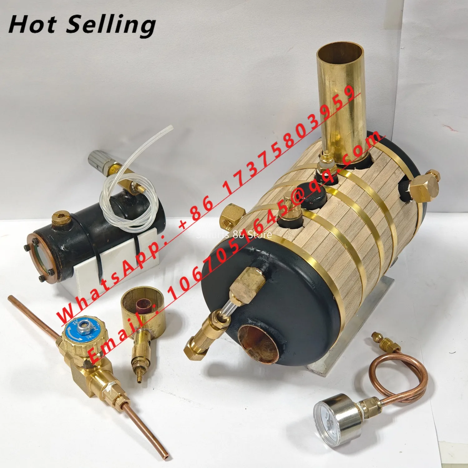 400ml Steam Boiler Steam Boiler Finished Pure Copper Boiler Suitable for Physical Experiments for Various Ship Model Toy