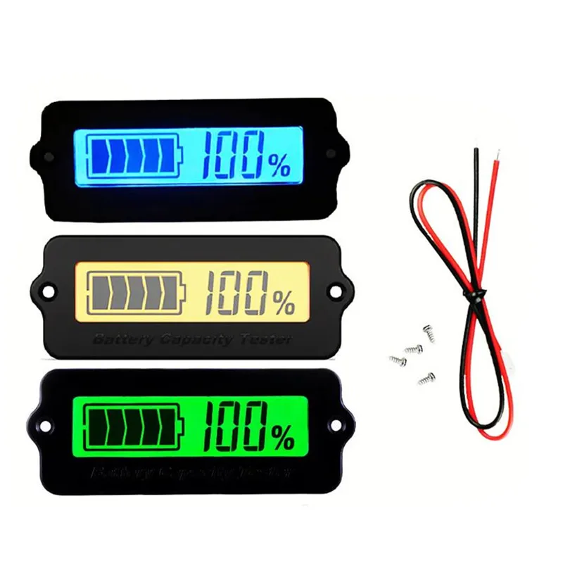 LY6W 12V 24V 36V 48V Lead Acid Battery Capacity Indicator LCD Digital Display Meter Lithium Battery Power Level Detector Tester