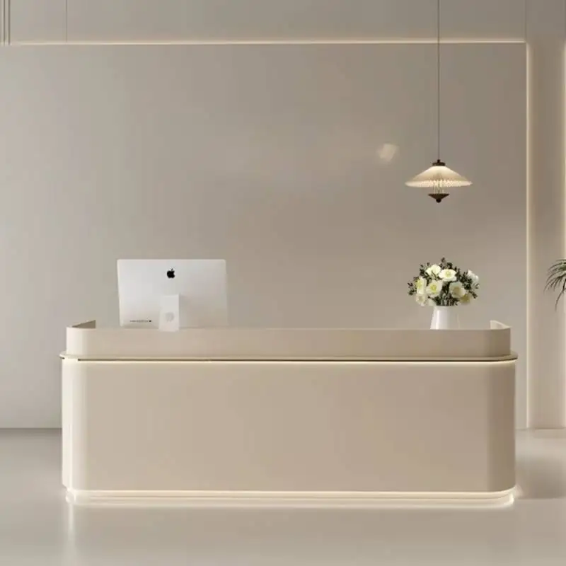 

Clothing Store Reception Desks Beauty Salon Beige Office Front Reception Desks Clinic Luxury Hotel Mostrador Recepcion Furniture