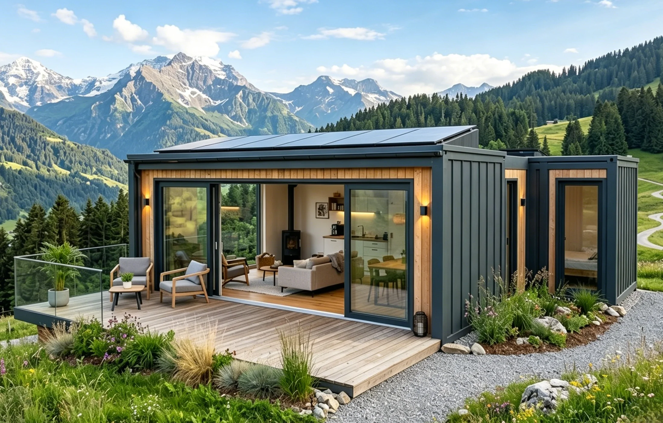 Spacious Container House with 3 Bedrooms 1 Bathroom Full Kitchen for Family Living Backyard Rental Office prefabricated house