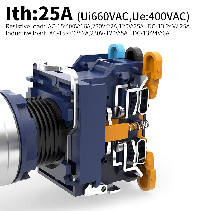 LANBOO 22SA1-Y1 X1 2/3-Gear Latching Push-Button Knob Switch - 110V/220V High-Voltage, LED, Automation Equipment