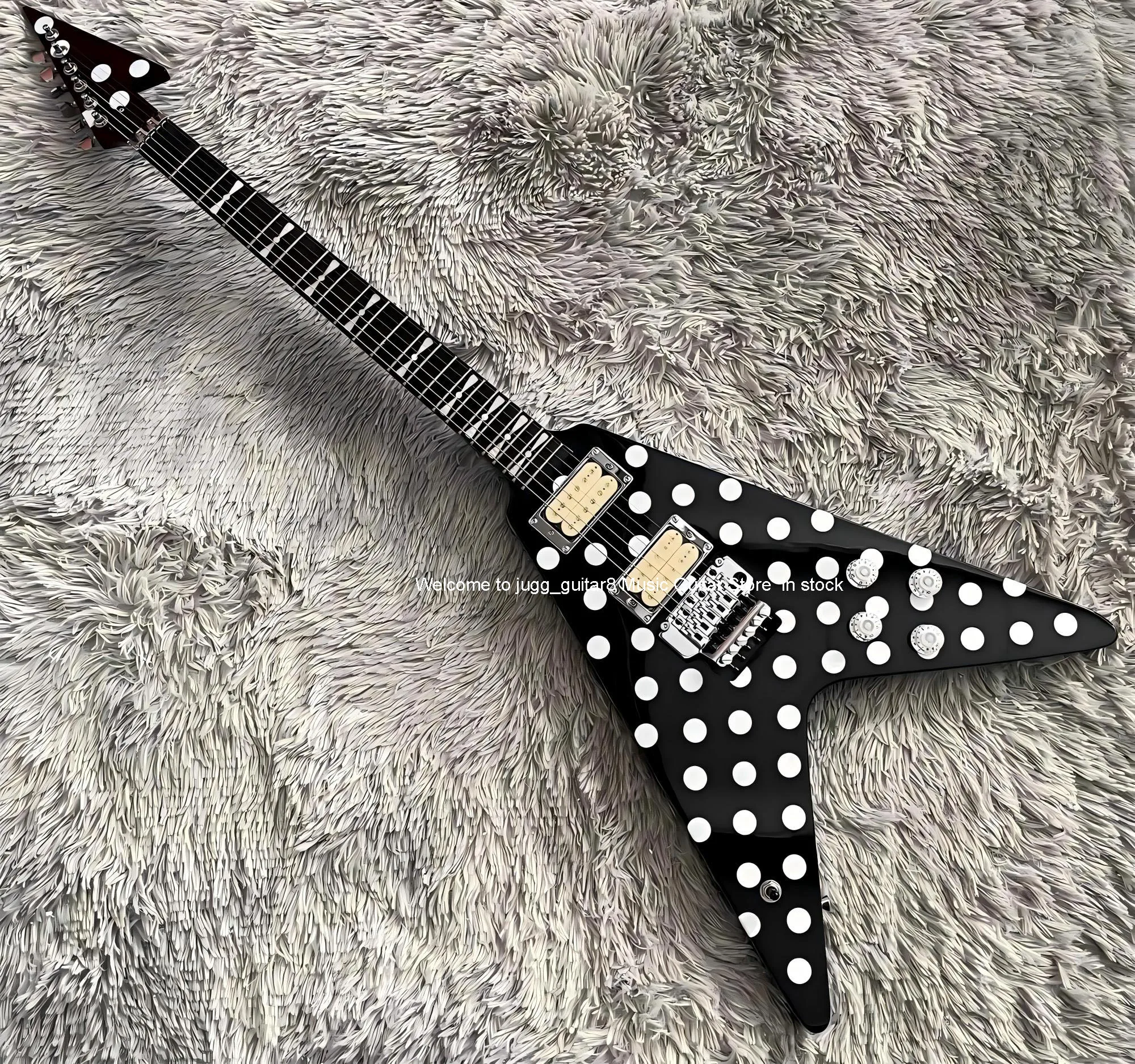 free randy rhoads signature flying v electric guitar polka dot finish top china guitar