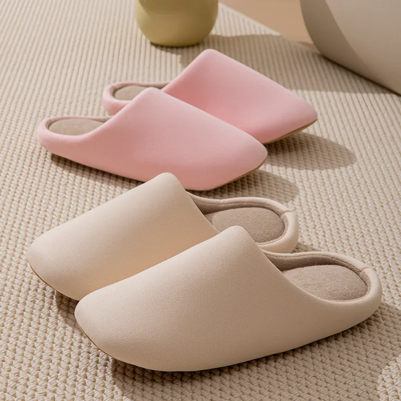 

Neutral Soundproof Cotton Slippers Japanese-style Soft Soleslip-resistant Couple's Winter Slippers Indoor Floor Household Shoes