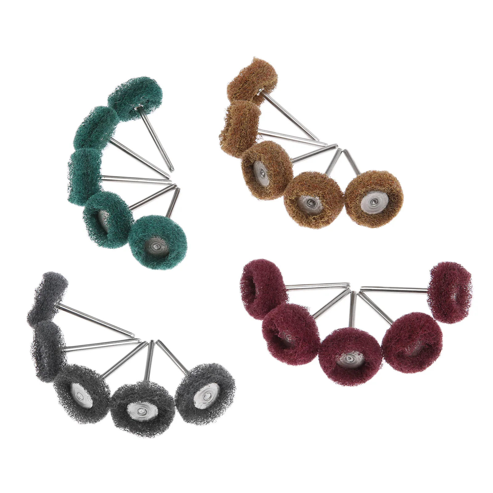 DRELD 20Pc Phụ Kiện Dremel Kim Loại Bề Mặt Đánh Bóng Bánh Xe Buffing Pad Bộ 25Mm Nhám Bàn Chải 3Mm Vỏ Cho dụng Cụ Dremel Rotary