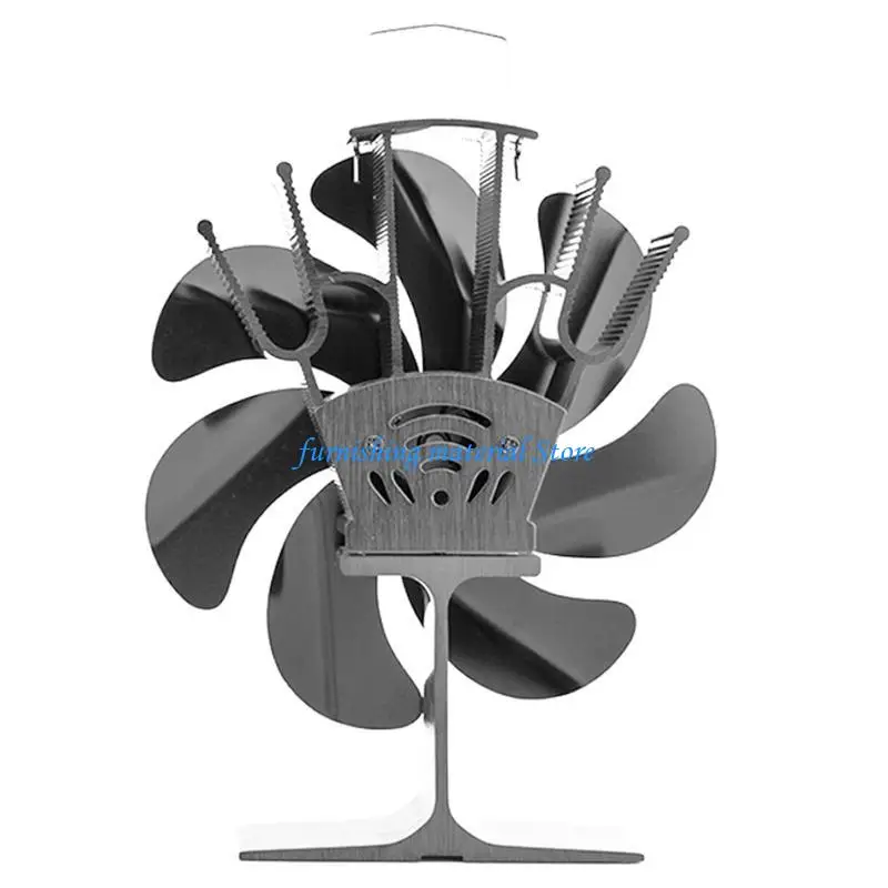 Y5GD 7 شفرات لحرق الخشب، مروحة مدفأة حريق حقيقية، كفاءة مروحة الموقد الخشبي