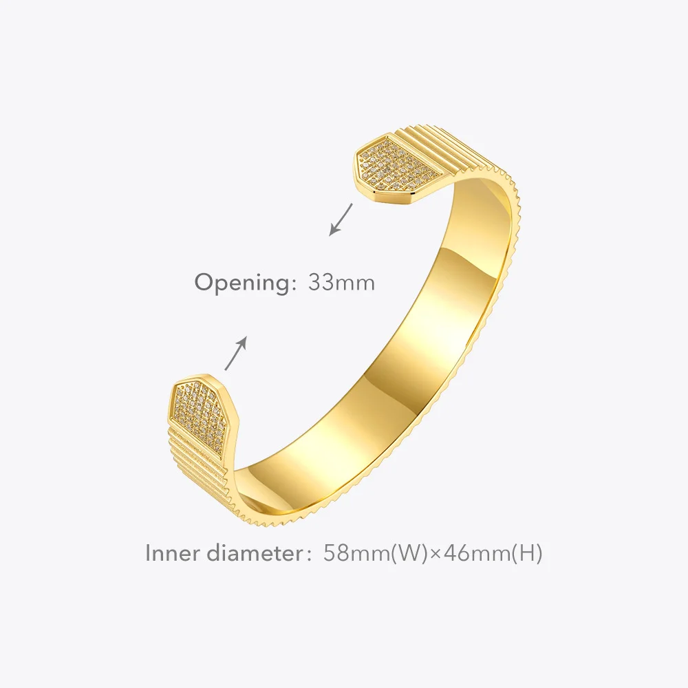 ENFASHION Zircon Bracelet For Women Stainless Steel Elegant Cuff Bracelets Gold Color Fashion Jewelry Party Pulseras B212255