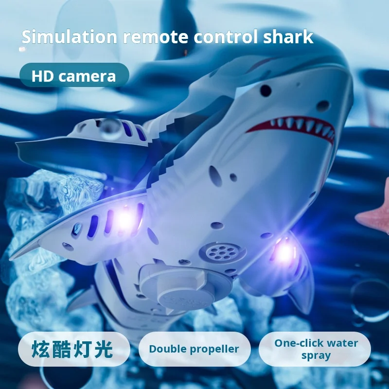 New S6 Simulation Remote Control Shark 2.4G Electric Water Toy Shark Boat Model Swinging Fish Toy Festival Gift