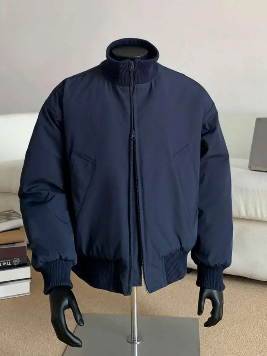 

Winter American Sle ort Flight Jaet Cotton Baseball Coat Men's Thiened Polyester Fiber Casual Outerwear Zipper