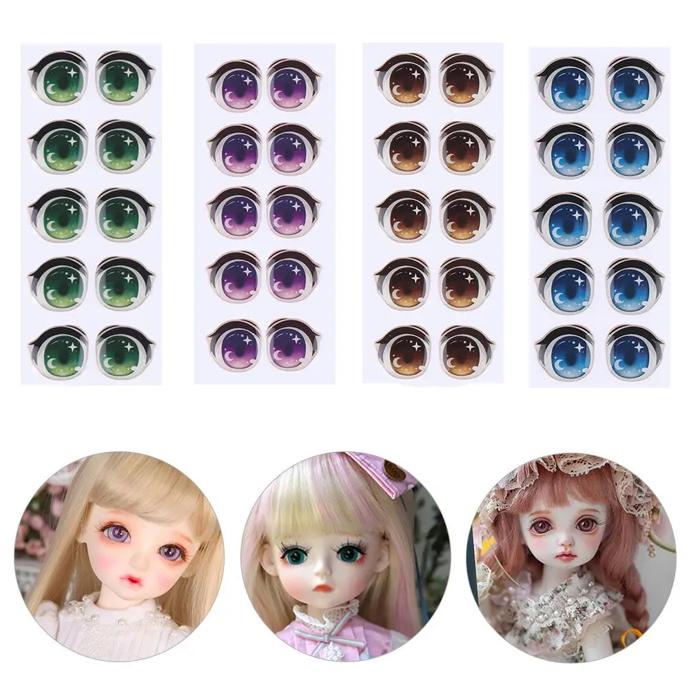 Multi styles Glass crystal Decals Stars and moon Cartoon Eyes Stickers Anime Figurine  Eye Chips Paper Face Organ Paster