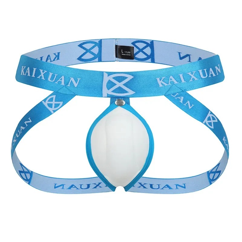 Lingerie erótica masculina com alça jockstrap, elástica, gay, sexy, pênis, roupa íntima, sem costas, cintura baixa, contraste, cor, pele macia, amigável