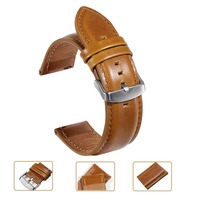 Universal Head Layer Cowhide Genuine Leather Strap 18mm 20mm 22mm For Tissot 1853  T121 Vintage Business Quick Release Strap