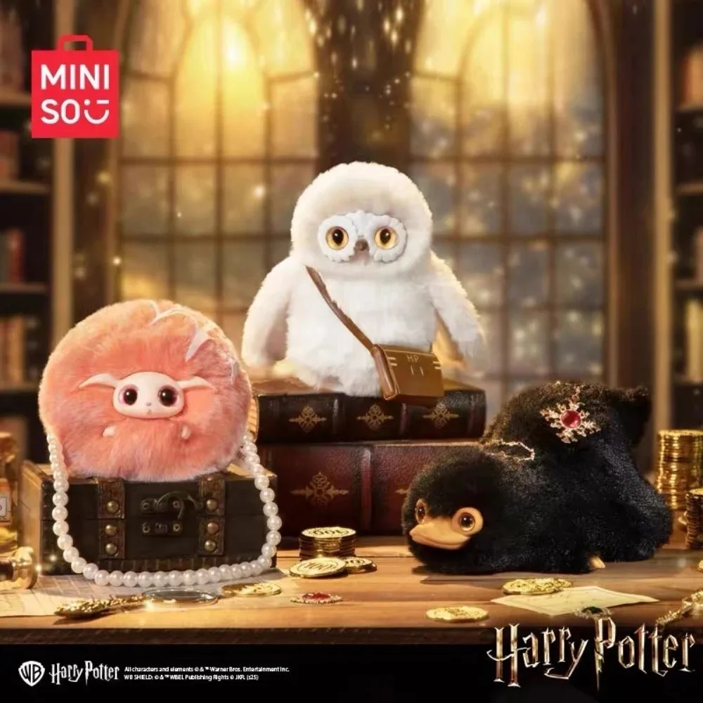متوفر في المخزون دمى قطيفة أصلية من سلسلة MINISO Harry Potter Fantasy Beasts