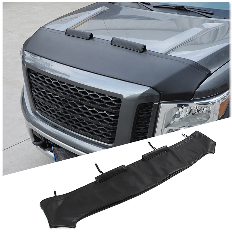 For Nissan Titan 2016-2023 Car Hood Bra Sand And Stone Deflector Protection Cover Leather Exterior Accessories