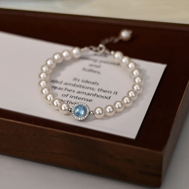 

925 Sterling Silver Pearl Bracelet Women's Light Luxury Niche Delicate Bracelet 2024 New Hand Jewelry to Send His Girlfriend