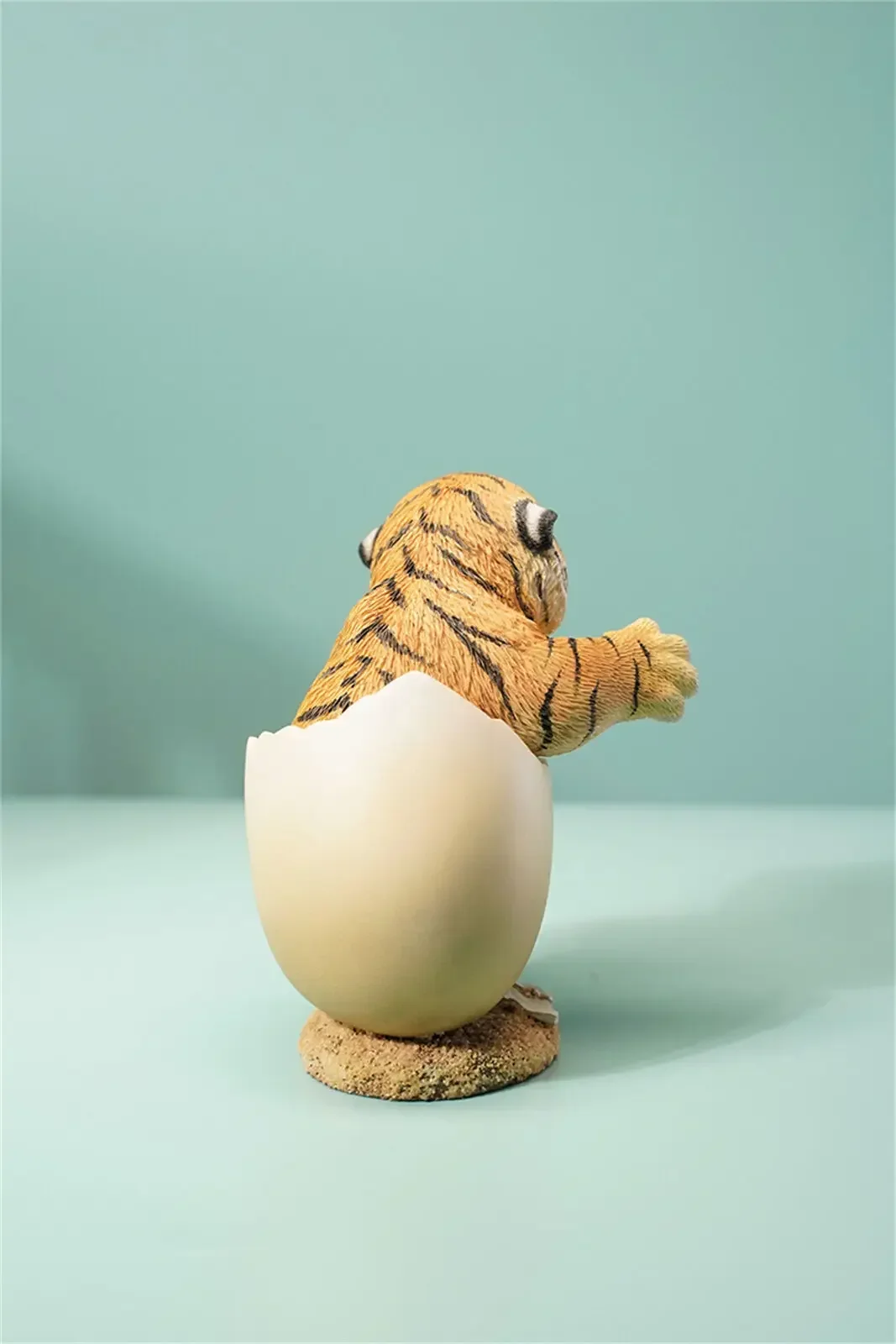 JXK 1/6 Tiger Treasure Model Animal Figure Pet Baby Tiger Eggshell Decoration  Educational Toy Birthday Gift Desk Ornaments