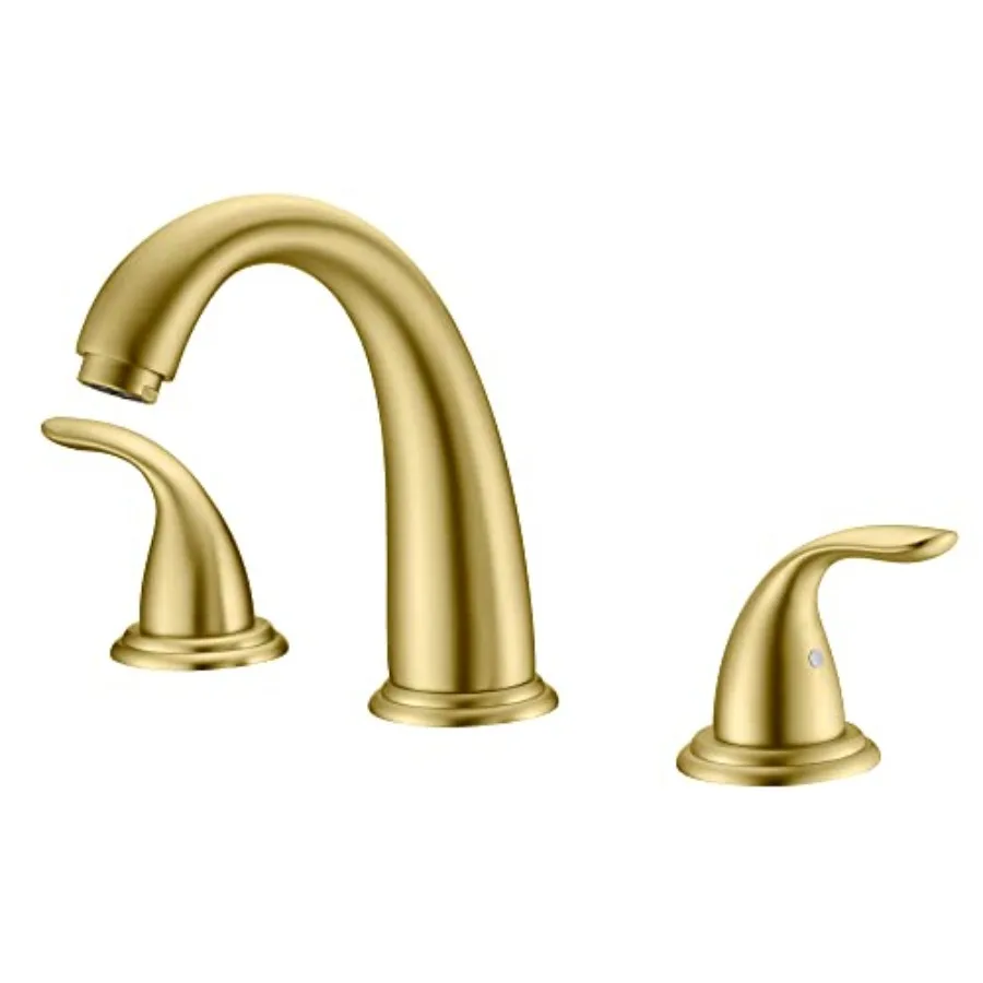 

3 Hole Roman Tub Faucet Brushed Gold with with Brass Rough in Valve High Flow