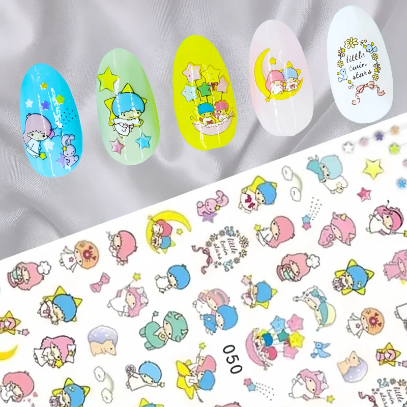 Miniso Nuovo Cartone Animato Hello Kitty Nail Art Stickers Sanrio My Melody Kuromi Cinnamoroll Adesivi per unghie DlY Animazione Stampa sulle unghie