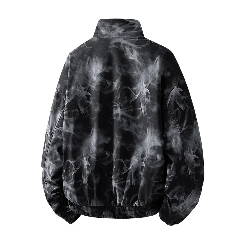 American Style Graffiti Colorful Lapel Collar Men's Jacket Customized Retro Spring Autumn Coat M-8XL Casual Loose Fit Outerwear