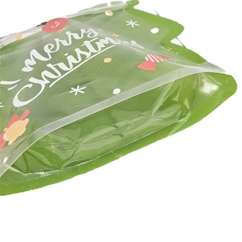 Christmas Tree Pattern Self-sealing Bag Cookie Packaging Milu Deer Pattern New Year Party Decoration Biscuit Storage Bag