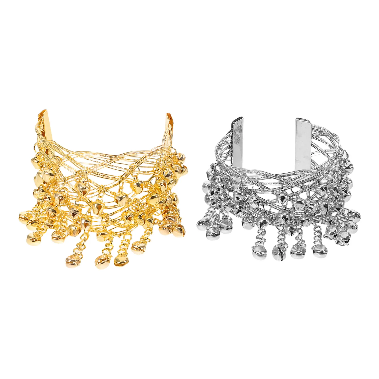 2 pezzi braccialetti per polsini per danza del ventre braccialetto a campana gioielli per ballerina del ventre forniture per la danza accessori per costumi da festival