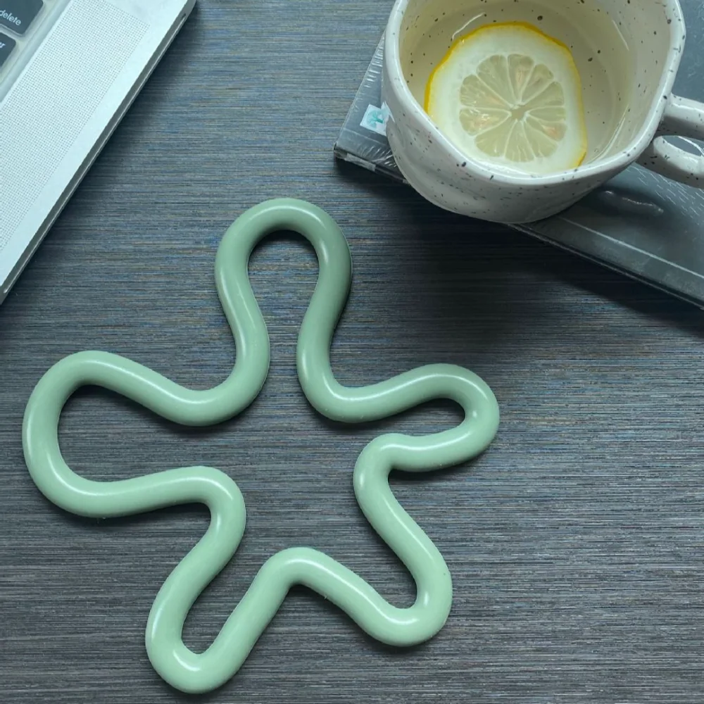 Silicone Non-Slip Coasters, Nordic Table Placemat, Copo Pad Geométrico, Resistente Ao Calor, Acessórios de Cozinha, Artesanato Presente