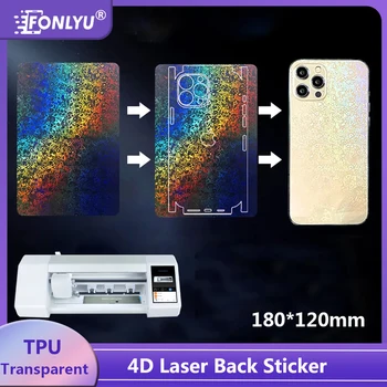 FONLYU 4D Transparent Laser Phone Skin Back Sticker For iPhone 15 14 13 Back Cover Glass Protective Film Cutting Machine Plotter