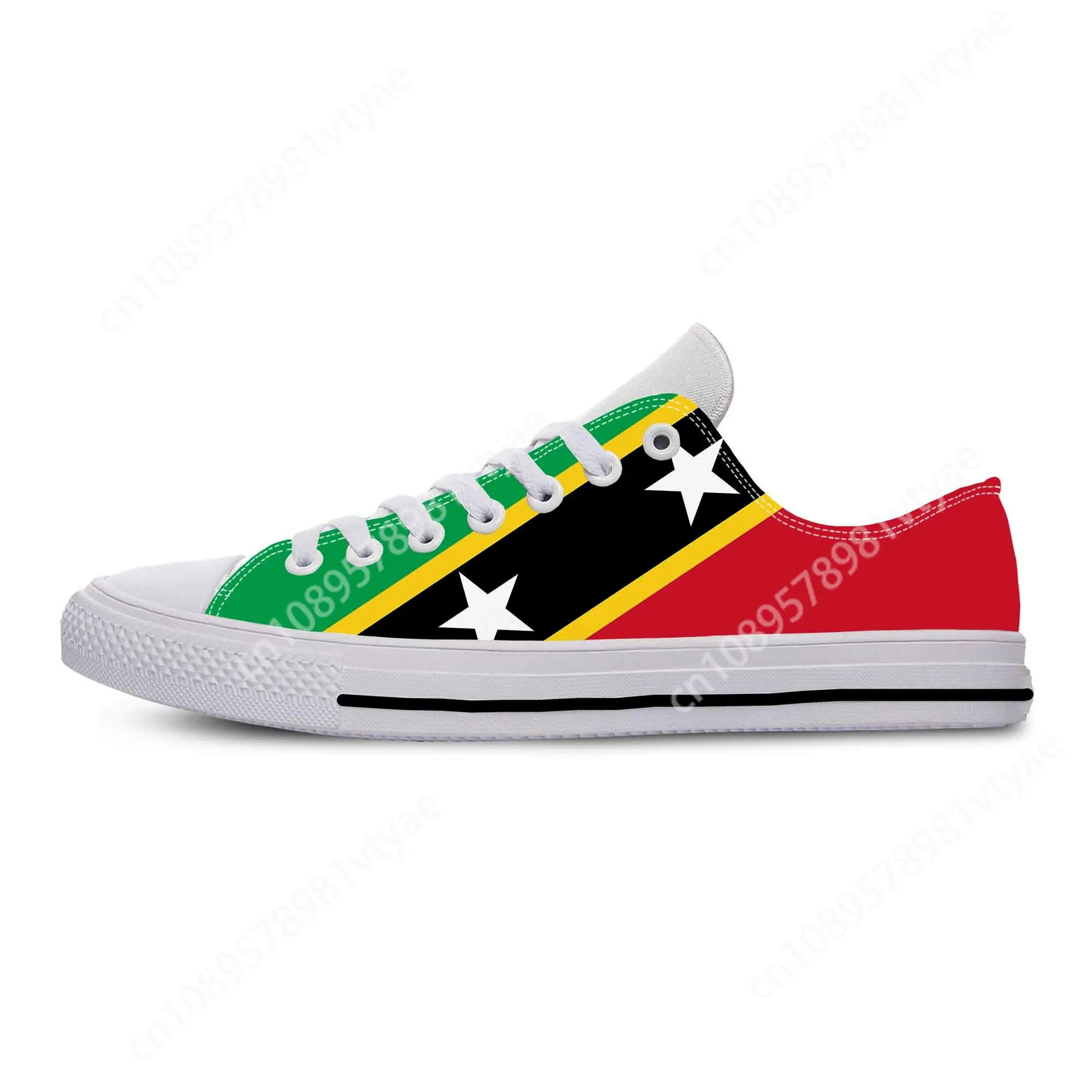 Saint Kitts and Nevis Flag Patriotic Pride Fashion Casual Cloth Shoes Low Top Comfortable Breathable 3D Print Men Women Sneakers