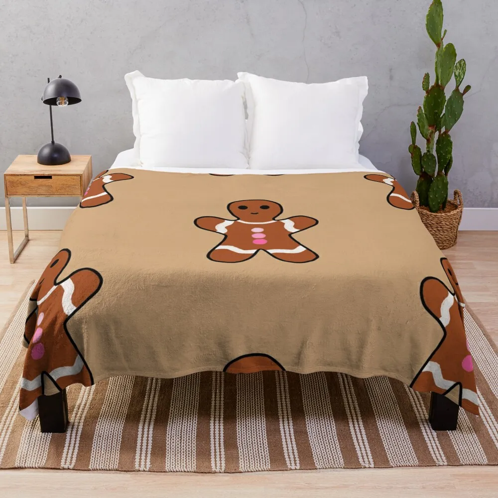 

Ginger Bread Man by Christmas Vibes Throw Blanket Bed Fashionable Blanket Travel Blanket