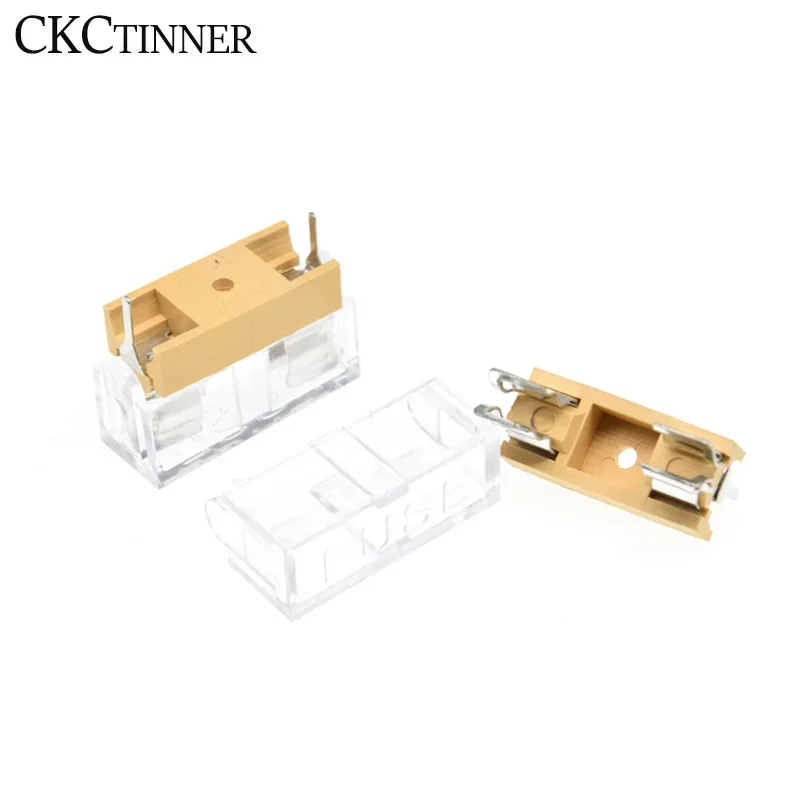 10 pcs 5 * 20mm glass fuse holder with transparent cover 5 * 20 fuse tube socket fuse holder for 5X20mm PCB