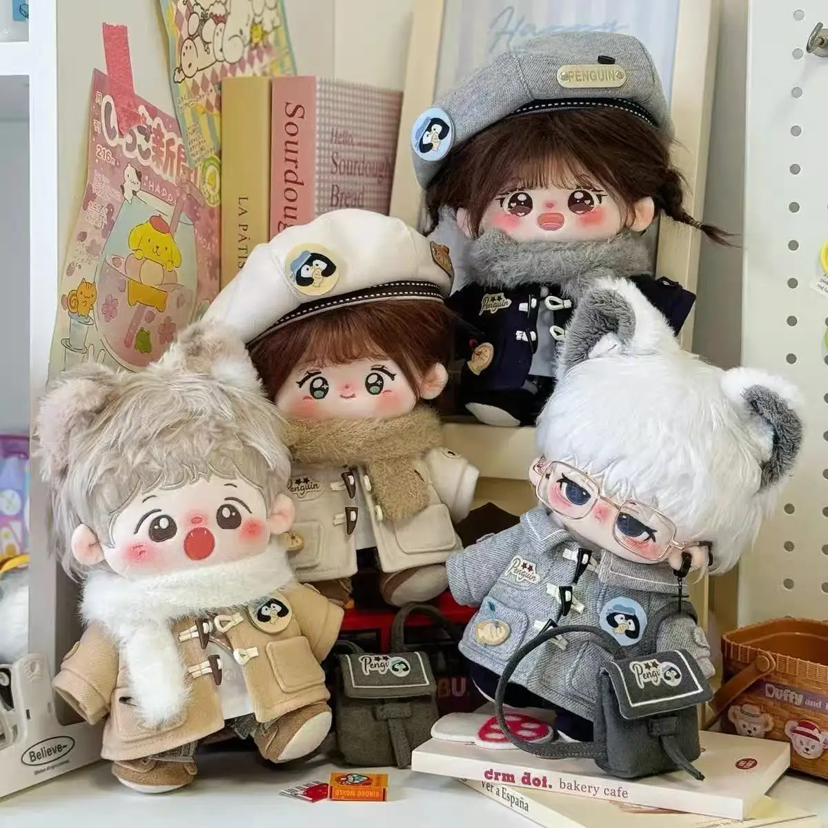 

Милый набор одежды для кукол из 7 предметов для 20-сантиметровых хлопковых кукол, костюм для косплея в стиле мультфильмов, подарок