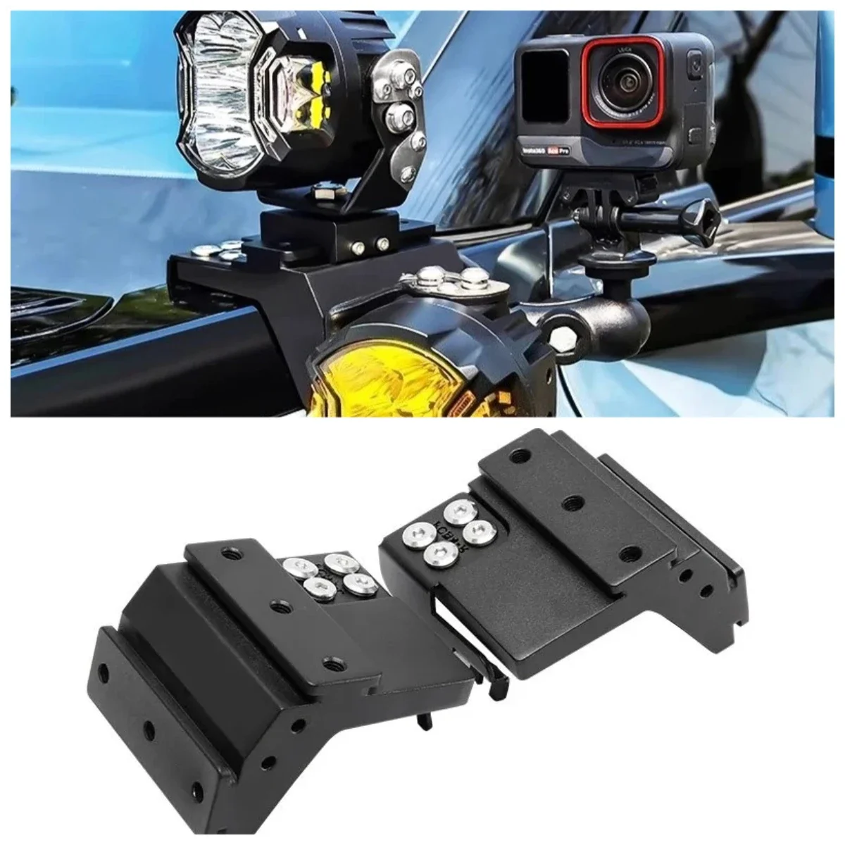 For BYD Formula Leopard 8 Car A-pillar Expansion Bracket Modified Front Hood LED Spotlight Quick Release Dual Light Stand