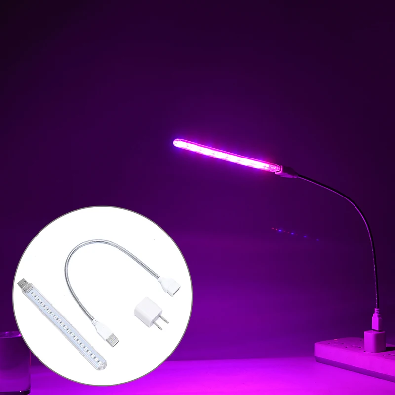 Luz LED USB de espectro completo para cultivo, lámpara Fito de 3W, 5W, CC, 5V, para invernadero Fitolampy, plántulas de verduras, iluminación de plantas, IR, UV