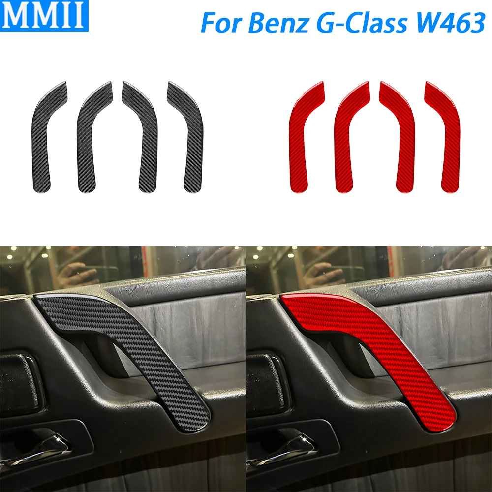 

For Benz G-Class W463 G500 G55 2004-2012 Carbon Fiber Inner Door Grip Handle Panel Trim Cover Car Interior Accessories Sticker