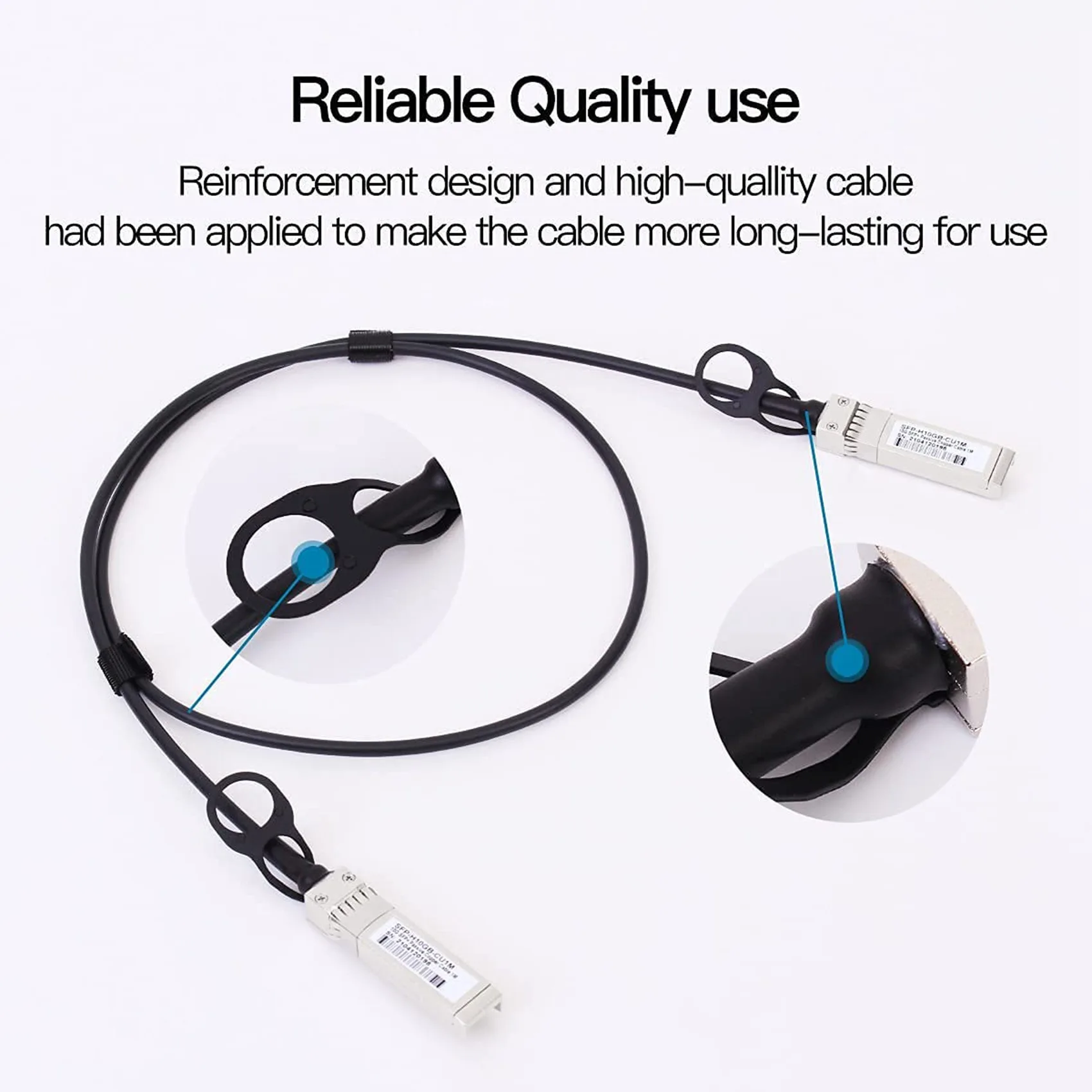 Sales 10G SFP+ Twinax Cable, Direct Attach Copper(DAC) 10GBASE SFP Passive Cable for SFP-H10GB-CU1M,Ubiquiti,D-Link(1M)