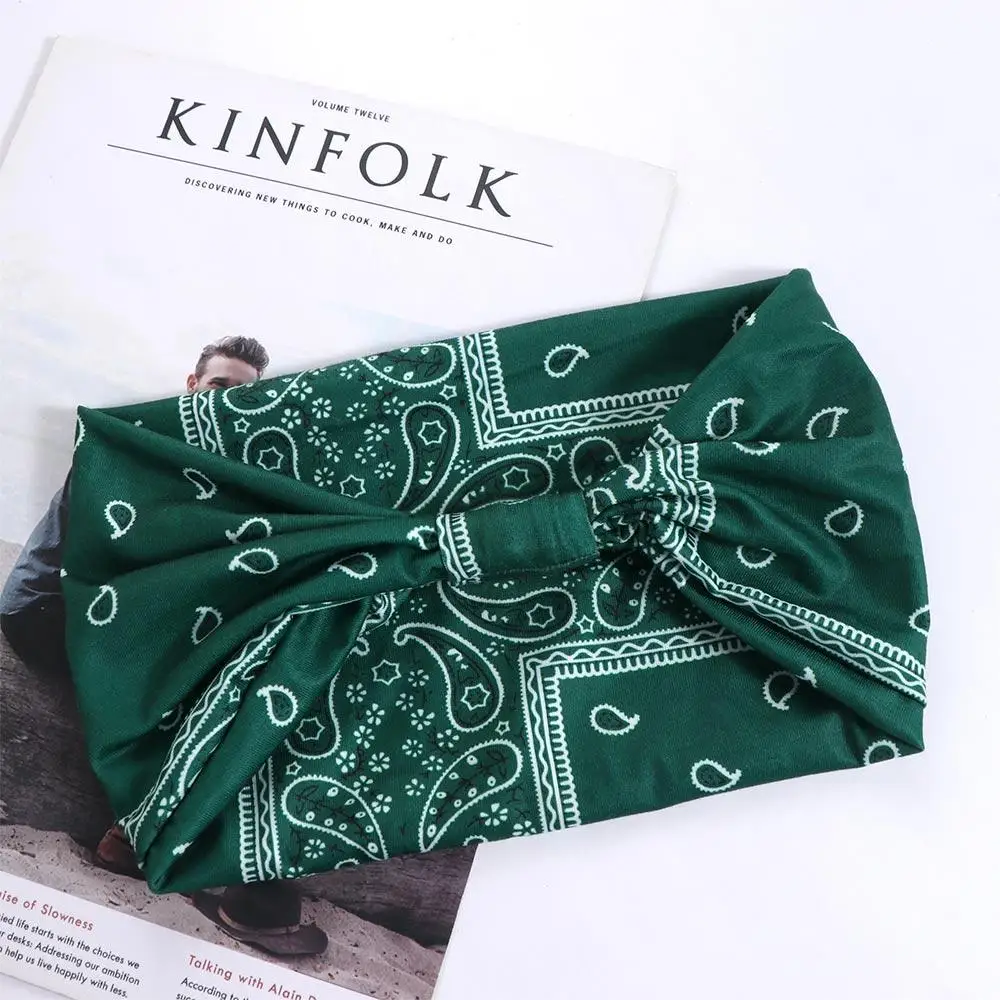 

Bowknot Turbans Cashew Print Boho Knot Turbans Headwrap Elastic Wide Edge Yoga Headband Charming Unisex Sports Sweatband Sports