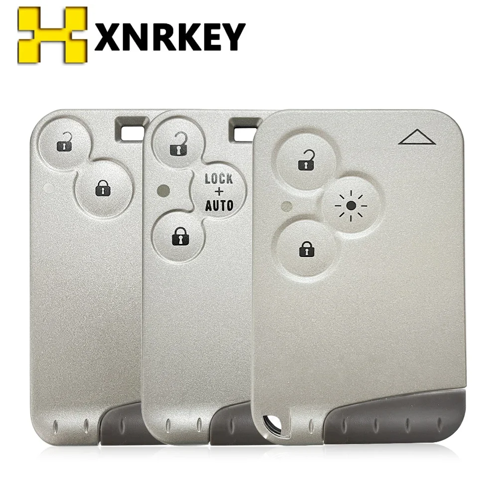 XNRKEY 2/3 Button Remote Card Key Shell for Renault Laguna With Key Blade Without Logo Replacement Key Case