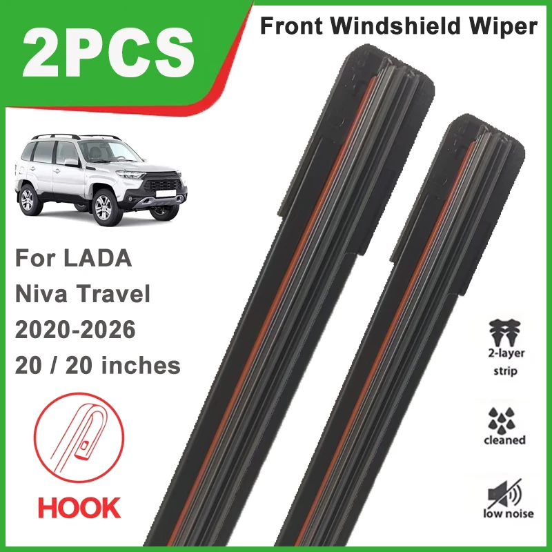 

2PCS Double Rubber Front Wiper Blades For LADA Niva Travel 2020-2026 Windshield Windscreen Car Replacement Accessories