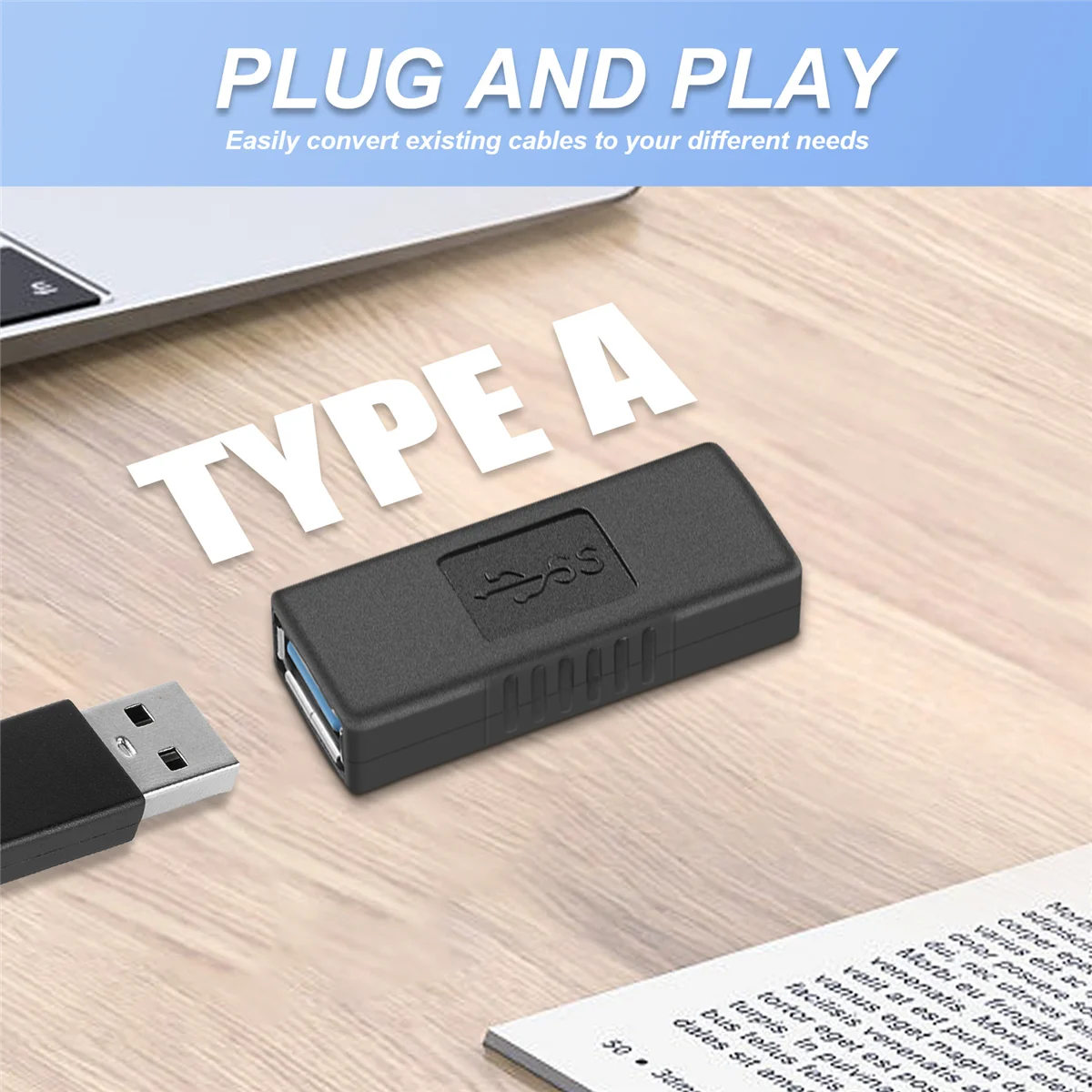 2 uds Usb 3,0 tipo A hembra a hembra adaptador acoplador conector cambiador de género