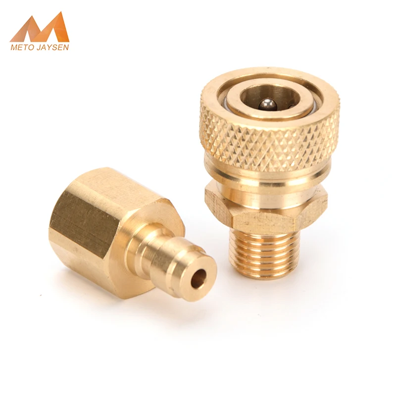 Recarga de aire de cobre M10x1, conector de enchufe hembra 1/8NPT macho, acoplador de desconexión rápida, ajuste 1/8bspp, 2 unids/set