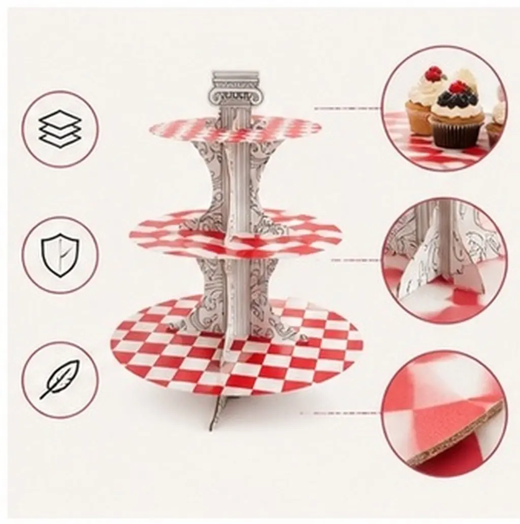 1 set Cake Stand Dessert Display Party Wedding Holder Halloween Christmas New Year Cake Paper Stand Cake Stand Paper Board