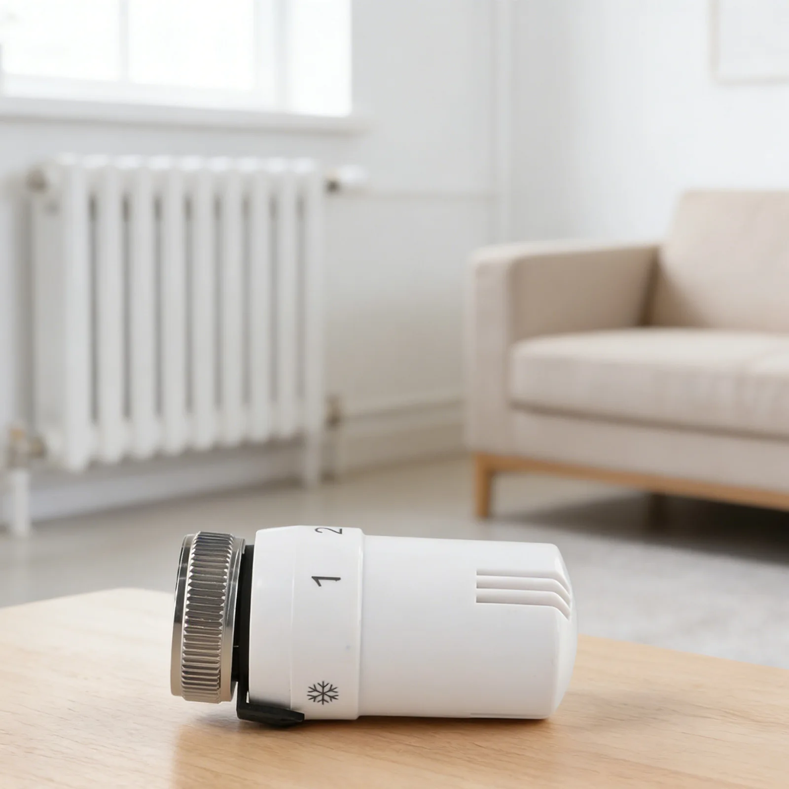 Heating Radiator Control Valve with M30 x 1 5 Thread Connection Offering Precise Water Temperature Regulation and Lock Feature