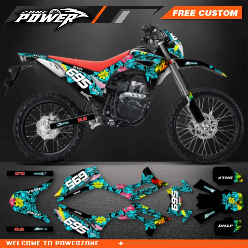 Powerzone Motorcycle Graphic Decal Stickers Kits For Honda CRF150L 2018 2019 2020 2021 Number Name Customize 002