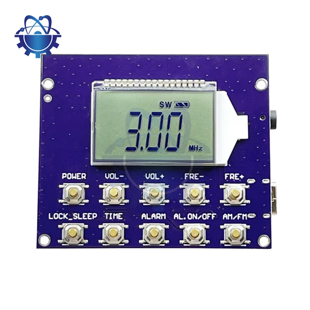 Rádio FM sem fio Módulo Receptor, DIY Modulação de Frequência, Rádio Digital Transmissor Board com Display LCD, 87-108MHz