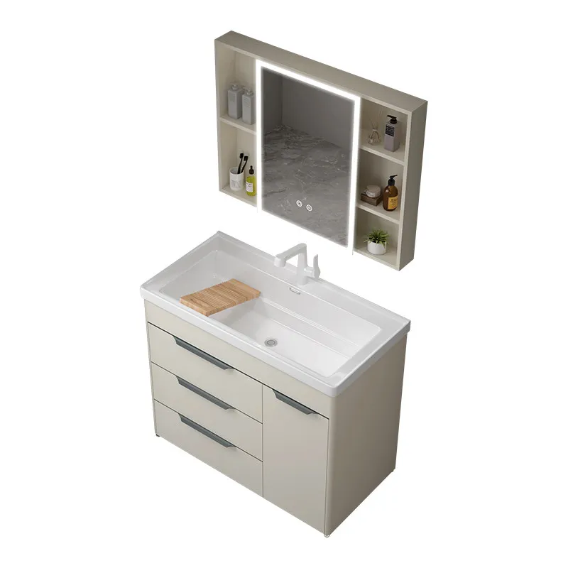 Ceramic laundry sink, stainless steel drawers, laundry cabinet, combined balcony wash basin, integrated laundry basin with